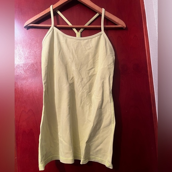 Lululemon Athletica Power Y Tank Lime Yellow Sz 6 Women - Picture 3 of 5